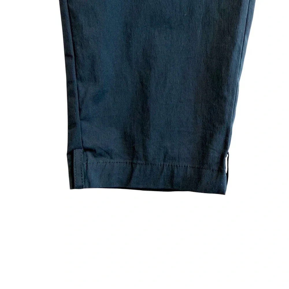 Gentle Herd Womens Utility Cargo Pants Sz M Navy Blue Tapered Pockets Minimalist